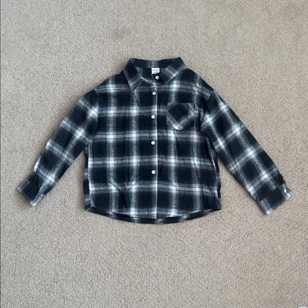 177 NWT PatPat Kids Plaid Long Sleeve Button Front Flannel  Shirt -‎ Size: 8-9Y